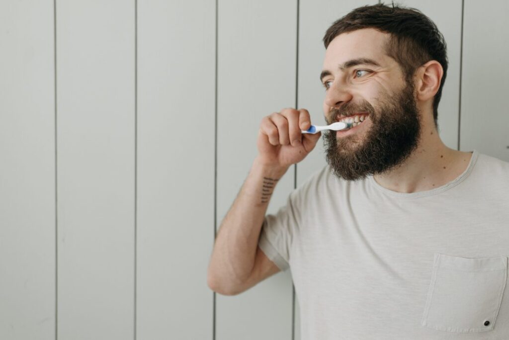 brushing teeth